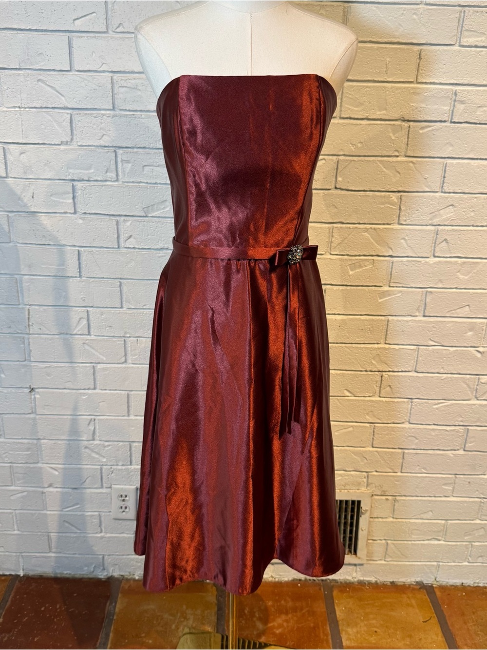 Vintage Jessica McClintock Strapless Satin Dress Womens S